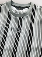 Grey Smart Vertical Stripe T-Shirt - Image 2 of 4