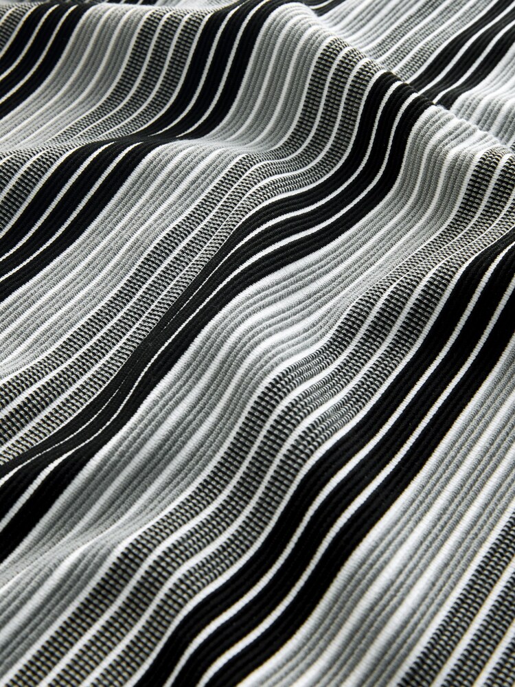 Grey Smart Vertical Stripe T-Shirt - Image 4 of 4 Grey Smart Vertical Stripe T-Shirt - Image 4 of 4