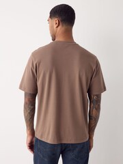 Neutral Brown Vertical Stripe Pique T-Shirt - Image 3 of 7