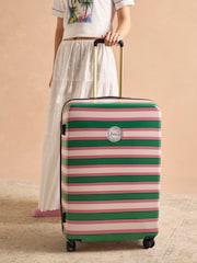 Joules Resort Stripe Large Four Wheel Hard Shell Suitcase - Image 1 of 13