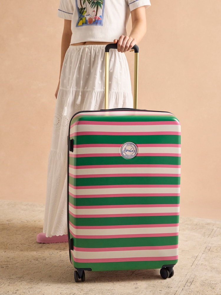 Joules Resort Stripe Large Four Wheel Hard Shell Suitcase - Image 1 of 13