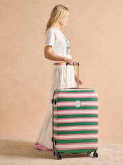 Joules Resort Stripe Large Four Wheel Hard Shell Suitcase - Image 2 of 13