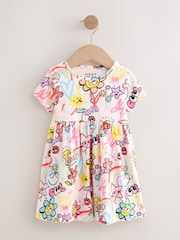 Doodle Pink Short Sleeve Jersey Summer Dress (3mths-7yrs) - Image 1 of 4