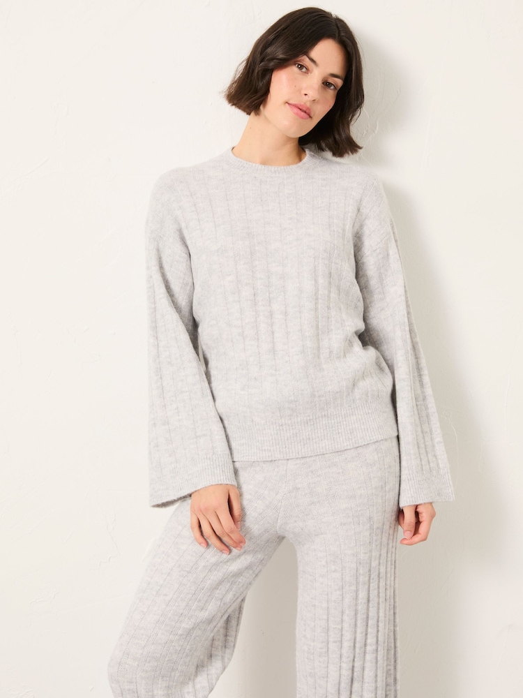 FatFace Grey Marl Knitted Lounge Jumper - Image 1 of 6 FatFace Grey Marl Knitted Lounge Jumper - Image 1 of 6