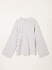 FatFace Grey Marl Knitted Lounge Jumper - Image 7 of 7