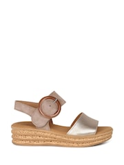 Gabor Andre Leather and Suede Fashion Brown Sandals - Image 1 of 6