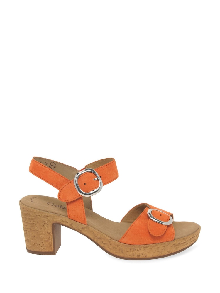 Gabor Orange Fantastica Suede Fashion Sandals - Image 1 of 6 Gabor Orange Fantastica Suede Fashion Sandals - Image 1 of 6