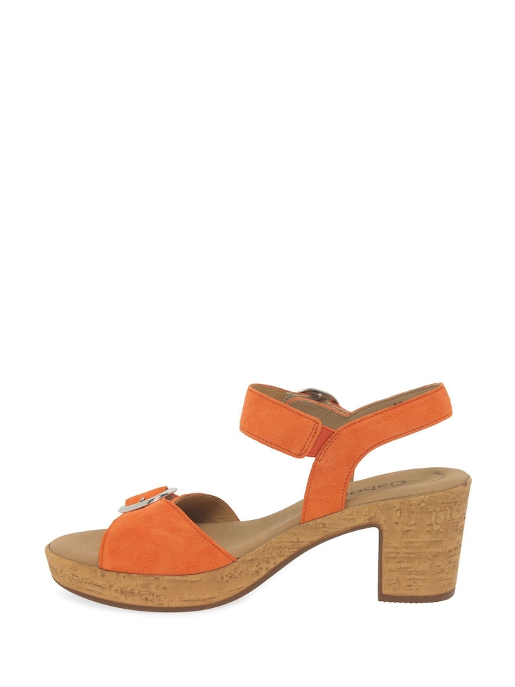 Gabor Orange Fantastica Suede Fashion Sandals - Image 2 of 6 Gabor Orange Fantastica Suede Fashion Sandals - Image 2 of 6