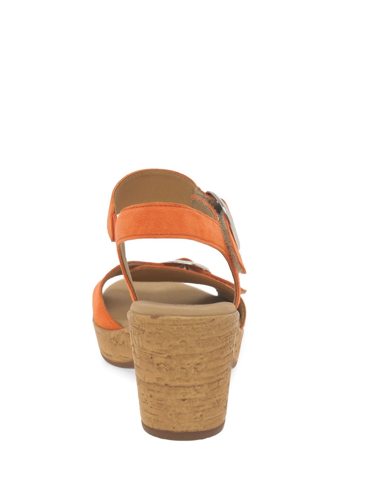 Gabor Orange Fantastica Suede Fashion Sandals - Image 6 of 6 Gabor Orange Fantastica Suede Fashion Sandals - Image 6 of 6
