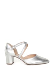 Gabor Silver Gisele Metallic Leather Dress Court Shoes - Image 1 of 6