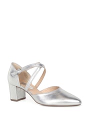 Gabor Silver Gisele Metallic Leather Dress Court Shoes - Image 3 of 6