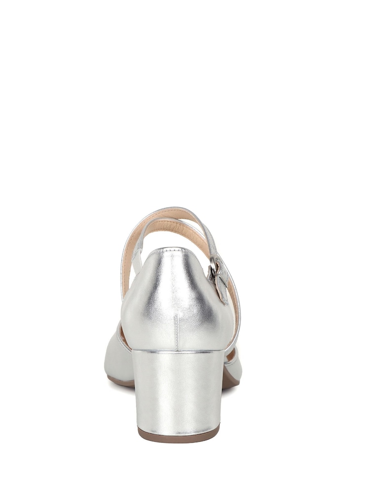 Gabor Silver Gisele Metallic Leather Dress Court Shoes - Image 6 of 6 Gabor Silver Gisele Metallic Leather Dress Court Shoes - Image 6 of 6