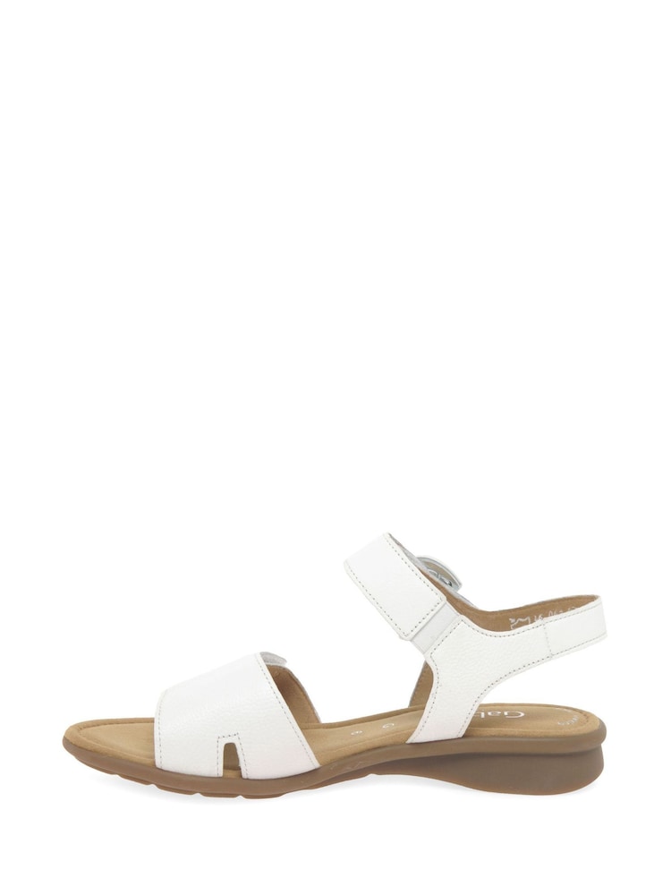Gabor Marion Leather Basic White Sandals - Image 2 of 5