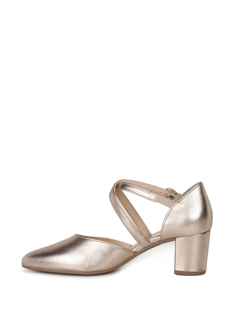 Gabor Gold Gisele Metallic Leather Dress Court Shoes - Image 5 of 5 Gabor Gold Gisele Metallic Leather Dress Court Shoes - Image 5 of 5