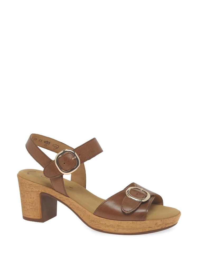Gabor Fantastica Leather Fashion Brown Sandals - Image 2 of 6 Gabor Fantastica Leather Fashion Brown Sandals - Image 2 of 6