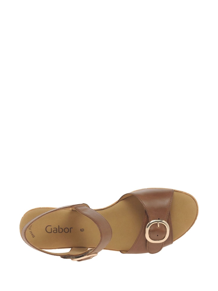 Gabor Fantastica Leather Fashion Brown Sandals - Image 6 of 6 Gabor Fantastica Leather Fashion Brown Sandals - Image 6 of 6