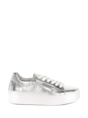 Gabor Silver Dolly Metallic Leather Sport Casual Shoes - Image 1 of 5