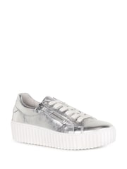 Gabor Silver Dolly Metallic Leather Sport Casual Shoes - Image 2 of 5