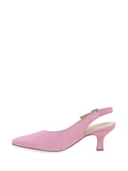 Gabor Pink Lindy Suede Open Court Shoes - Image 2 of 5