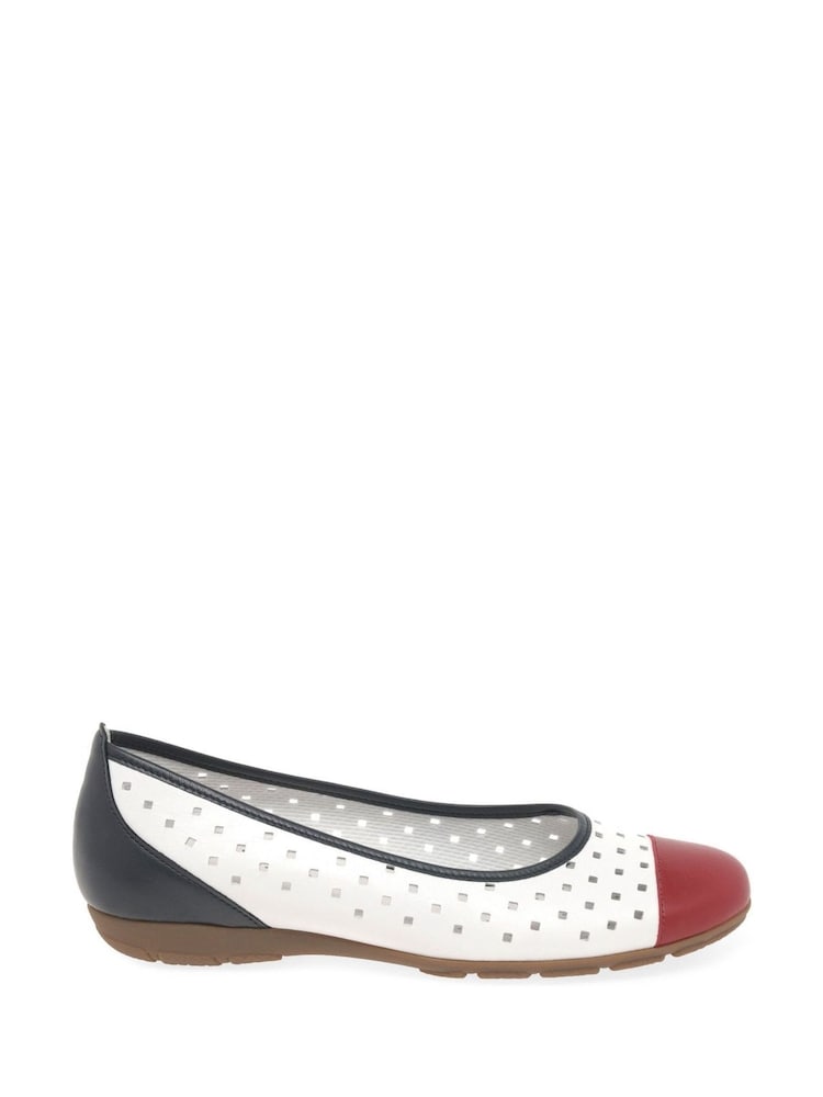 Gabor Blue Ruffle Leather Fashion Casual Shoes - Image 1 of 5