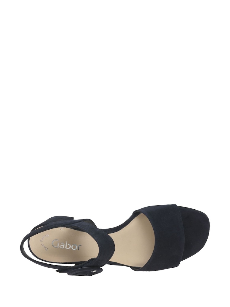 Gabor Blue Kooky Suede Dress Sandals - Image 6 of 6