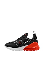 Nike Black White Red Youth Air Max 270 Trainers - Image 2 of 4
