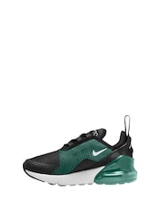 Nike Black White Green Junior Air Max 270 Trainers - Image 2 of 4