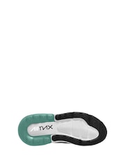 Nike Black White Green Junior Air Max 270 Trainers - Image 3 of 4