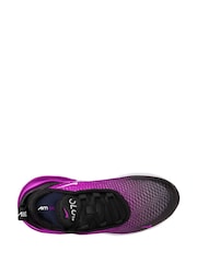 Nike Black White Purple Junior Air Max 270 Trainers - Image 3 of 4