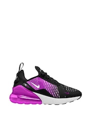 Nike Black White Purple Youth Air Max 270 Trainers - Image 1 of 2