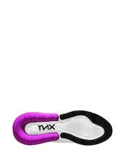 Nike Black White Purple Youth Air Max 270 Trainers - Image 2 of 2