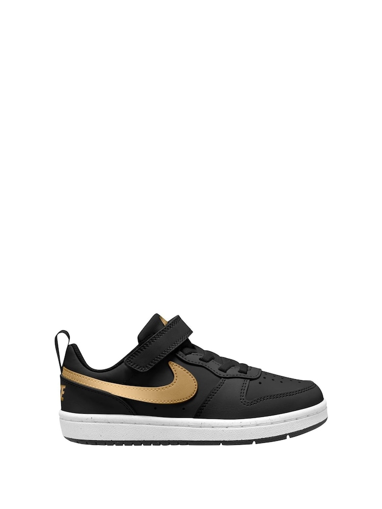 Nike Black/Gold Junior Court Borough Low Recraft Trainers - Image 1 of 4