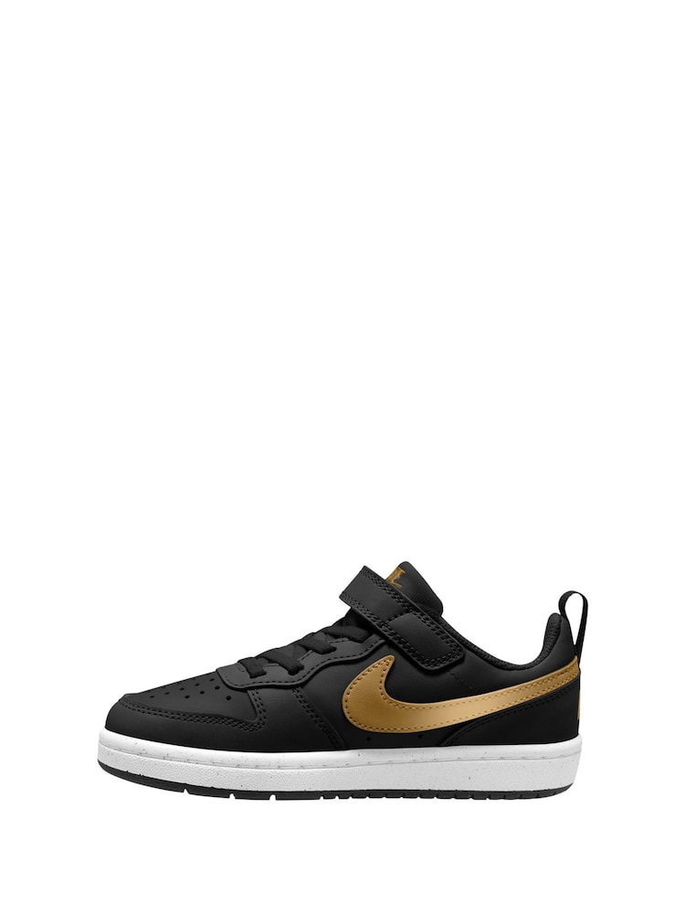 Nike Black/Gold Junior Court Borough Low Recraft Trainers - Image 2 of 4