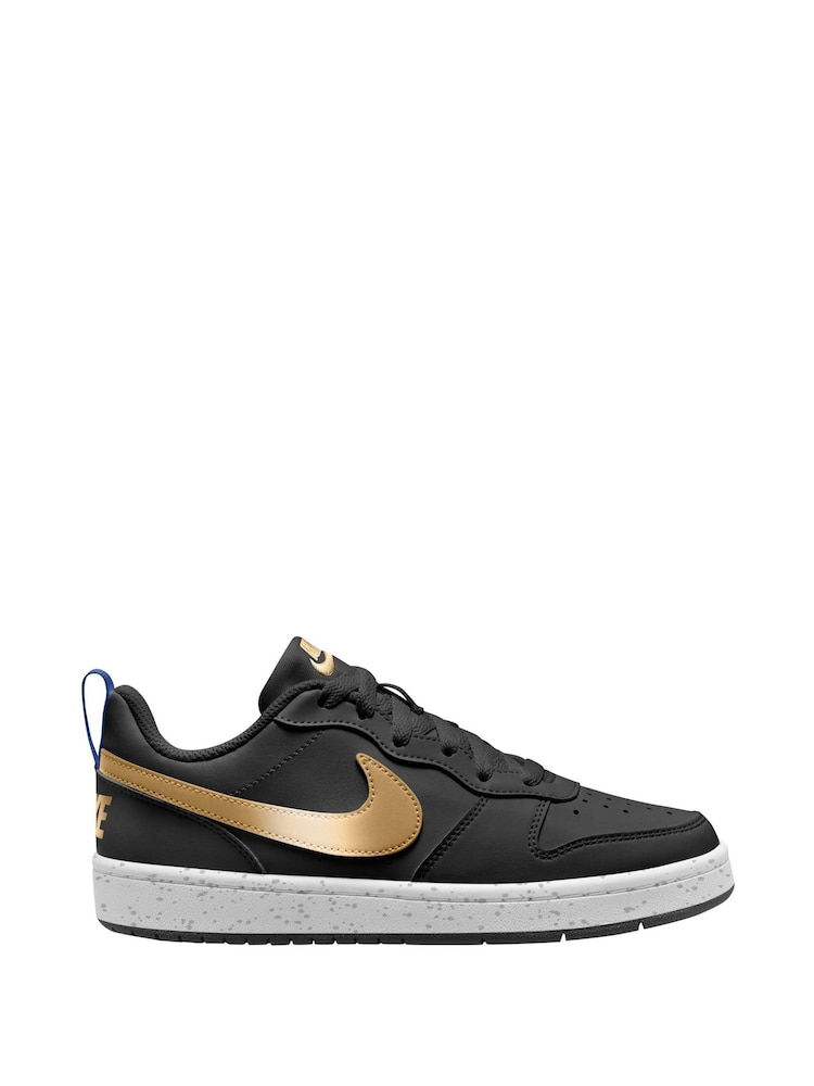 Nike Black/Gold Youth Court Borough Low Recraft Trainers - Image 1 of 4 Nike Black/Gold Youth Court Borough Low Recraft Trainers - Image 1 of 4
