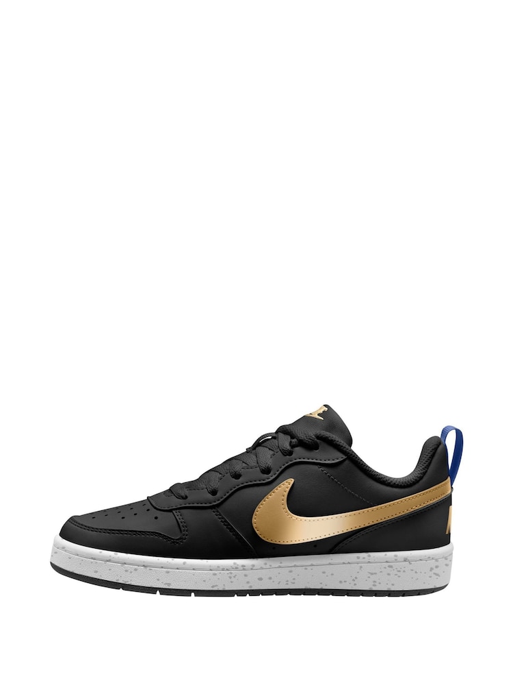 Nike Black/Gold Youth Court Borough Low Recraft Trainers - Image 2 of 4 Nike Black/Gold Youth Court Borough Low Recraft Trainers - Image 2 of 4