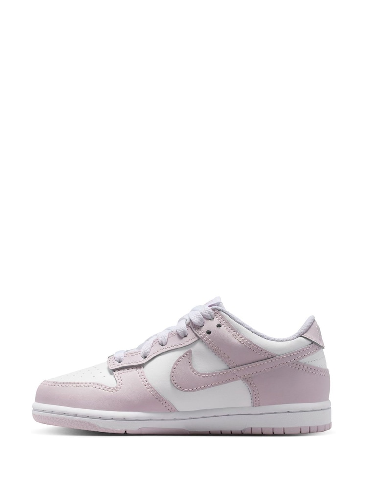 Nike White Light Violet Junior Dunk Low Shoes - Image 2 of 8 Nike White Light Violet Junior Dunk Low Shoes - Image 2 of 8