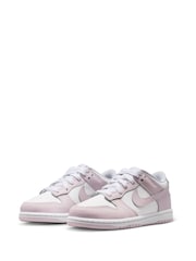 Nike White Light Violet Junior Dunk Low Shoes - Image 3 of 8