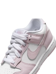 Nike White Light Violet Junior Dunk Low Shoes - Image 7 of 8