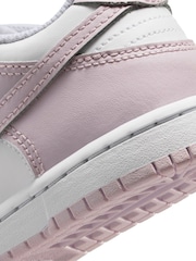 Nike White Light Violet Junior Dunk Low Shoes - Image 8 of 8