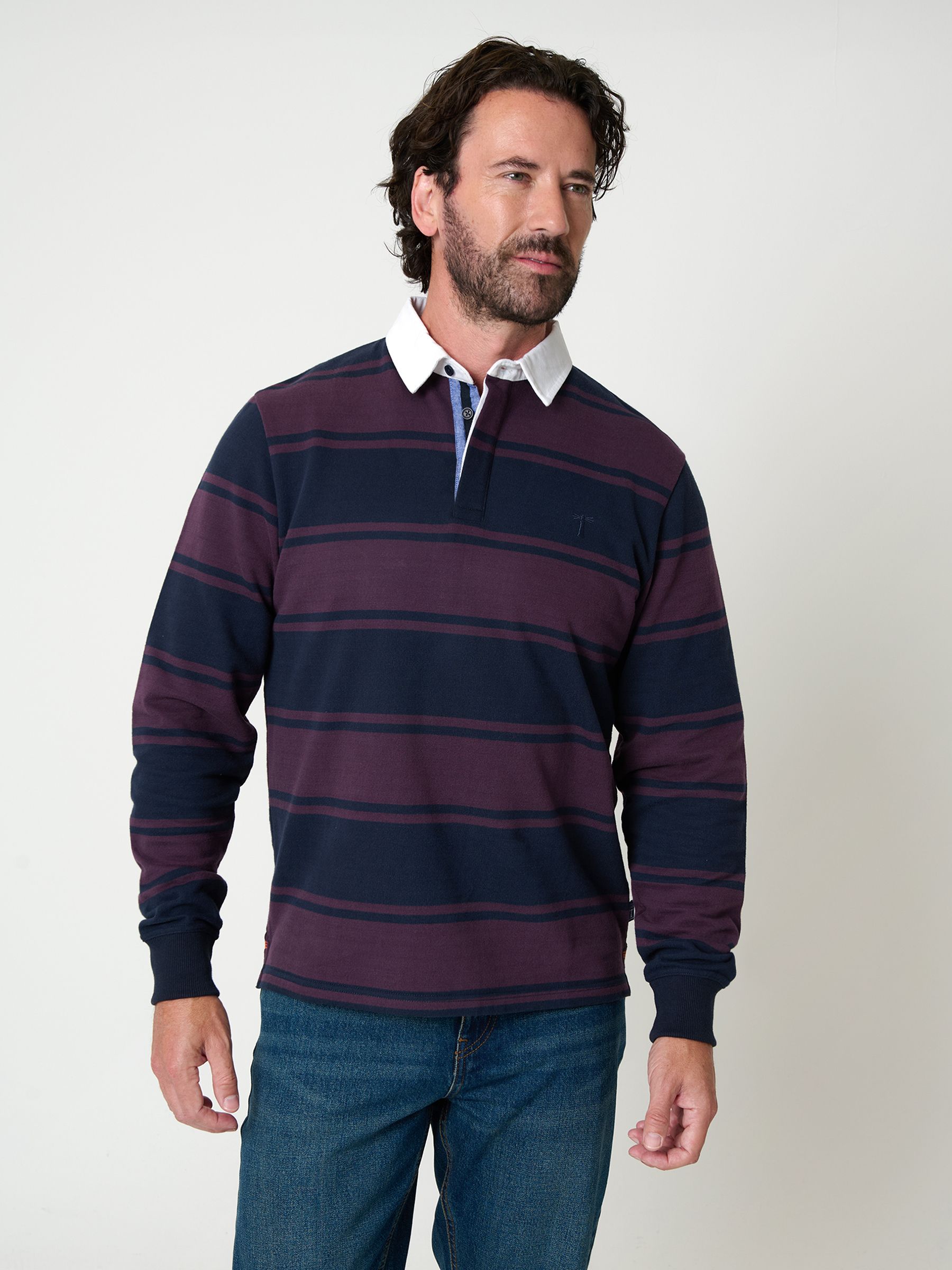 Buy Saltwell Red Stripe Long Sleeve Polo Neck Rugby Top from Next USA