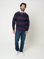 Saltwell Stripe Long Sleeve Polo Neck Rugby Top - Image 2 of 4