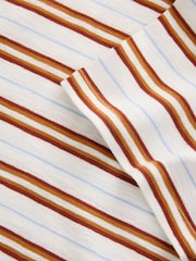 White/Orange Stripe Short Sleeve Crew Neck T-Shirt - Image 10 of 10