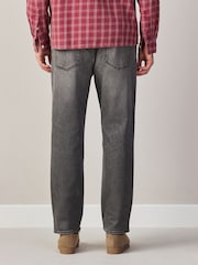 Light Grey Straight Fit Vintage Wash Denim Jeans - Image 3 of 6