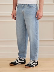 Light Blue Denim Barrel Fit Signature Ultra Soft Touch Denim Jeans - Image 1 of 6