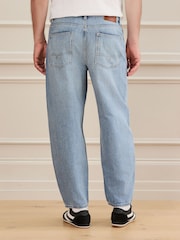 Light Blue Denim Barrel Fit Signature Ultra Soft Touch Denim Jeans - Image 4 of 6