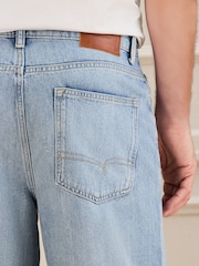 Light Blue Denim Barrel Fit Signature Ultra Soft Touch Denim Jeans - Image 5 of 6