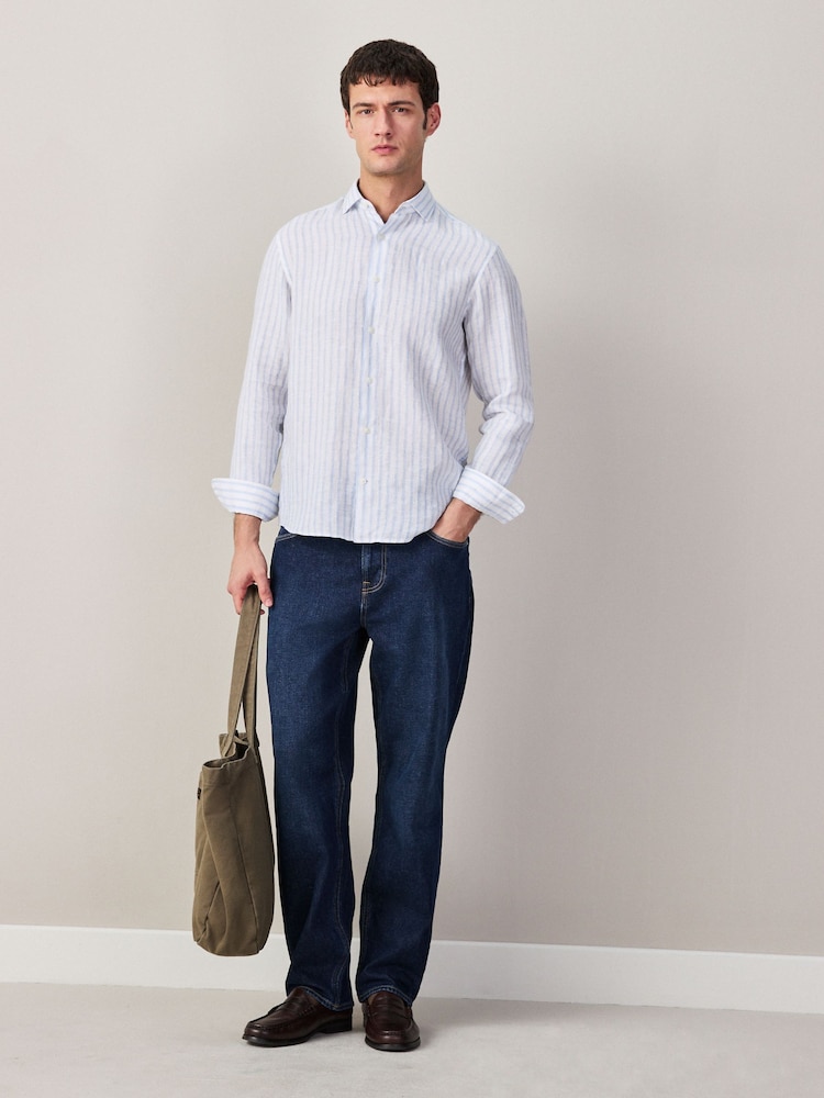 Dark Blue Straight Fit Jeans - Image 2 of 6