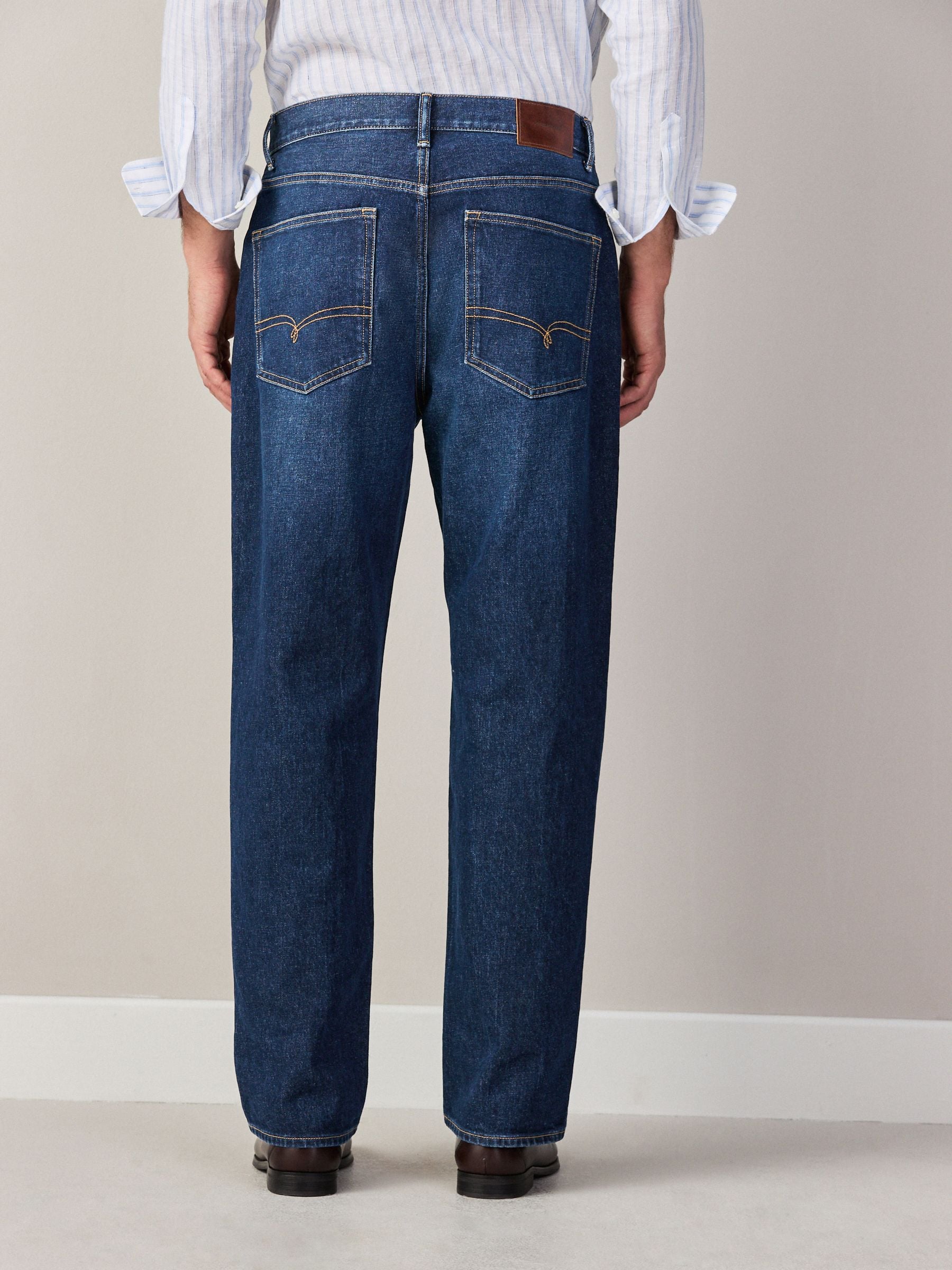 Buy Dark Blue Straight Fit Vintage Jeans from Next USA