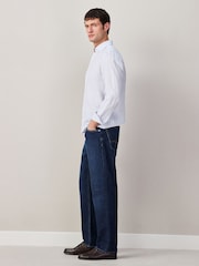 Dark Blue Straight Fit Jeans - Image 4 of 6