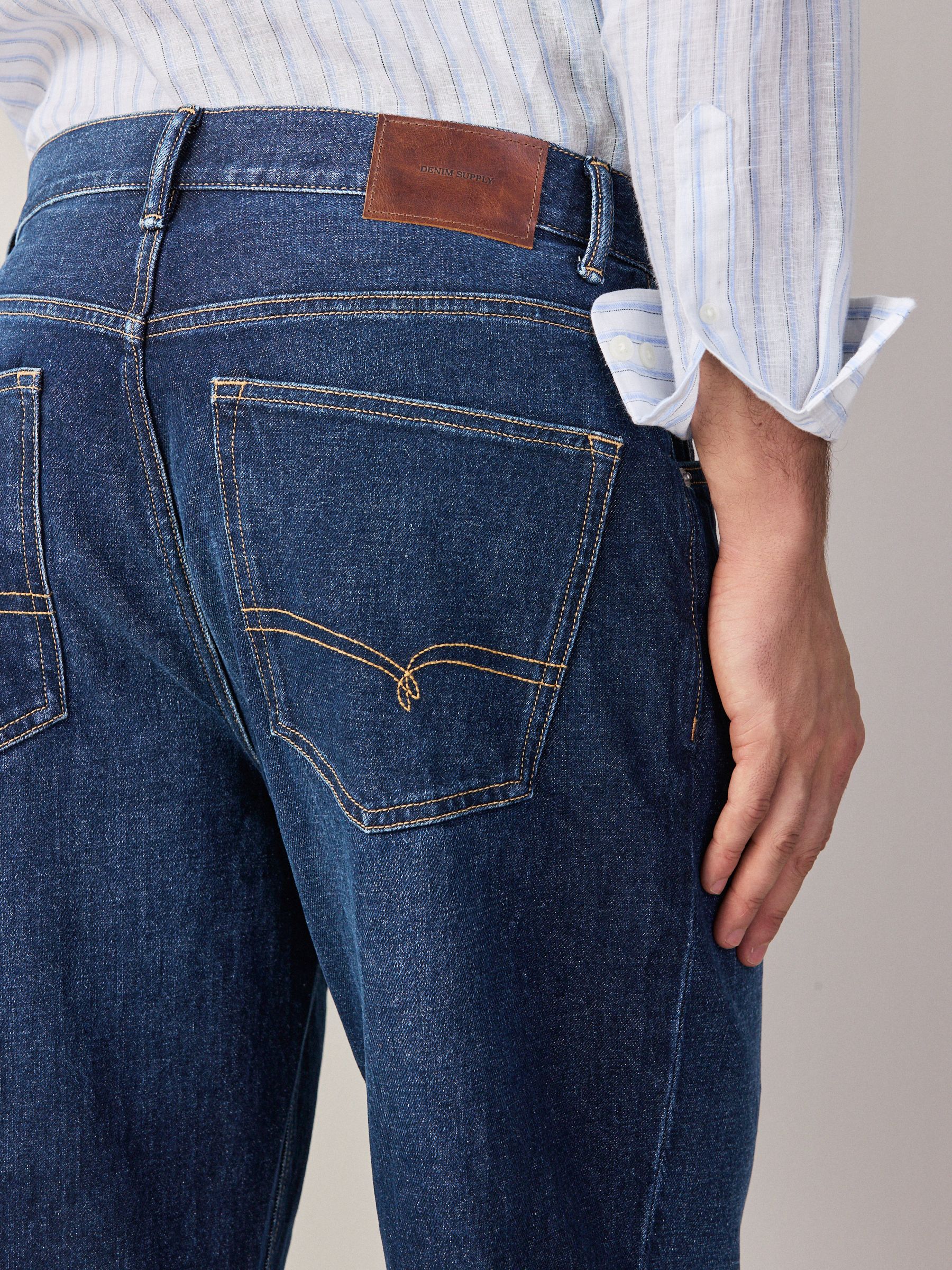 Buy Dark Blue Straight Fit Vintage Jeans from Next USA